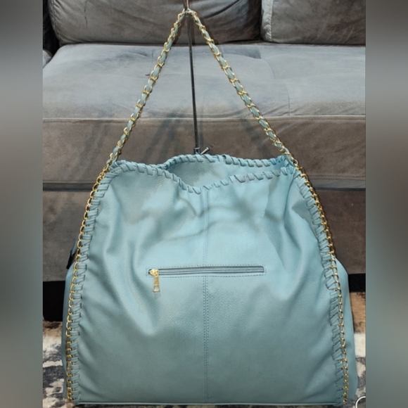 NWT Magid Rebecca & Rifka Baby Blue Leather Hobo Bag - Picture 11 of 13